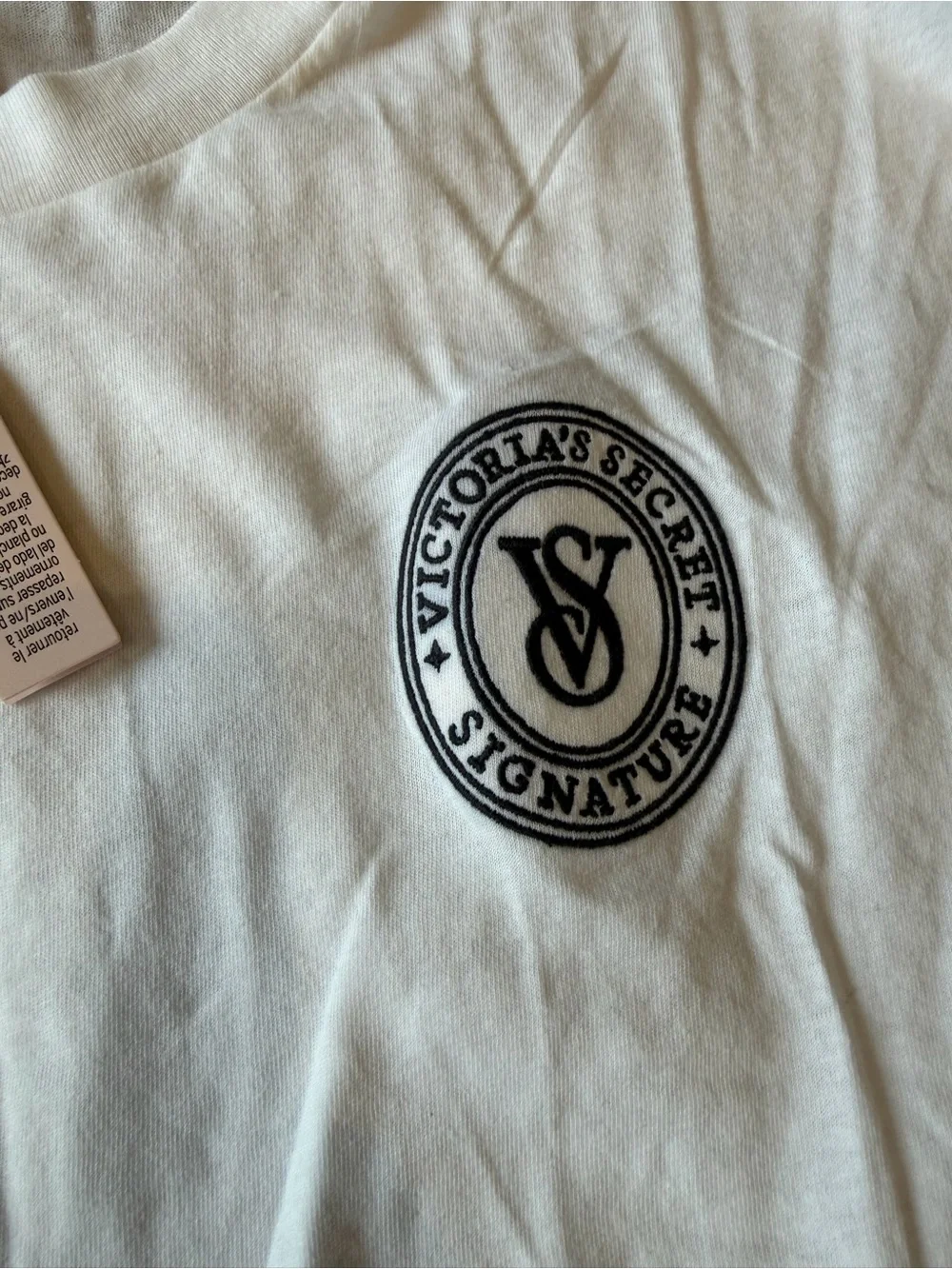NWT Victoria's Secret White Logo Tee & Shorts Pajama Set Extended Size XXL Cotto - Picture 6 of 8